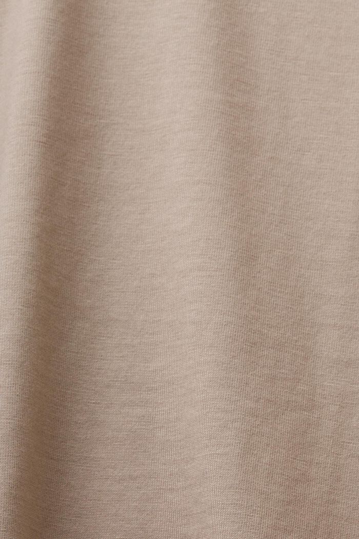Camiseta de algodón pima con logotipo bordado, LIGHT TAUPE, detail image number 4