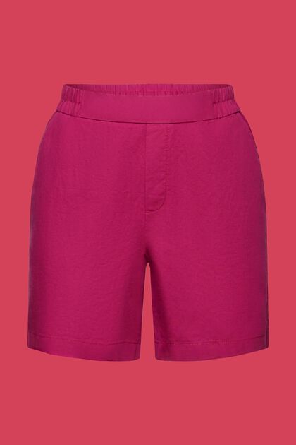 Pantalones cortos sin cierre, mezcla de lino y algodón