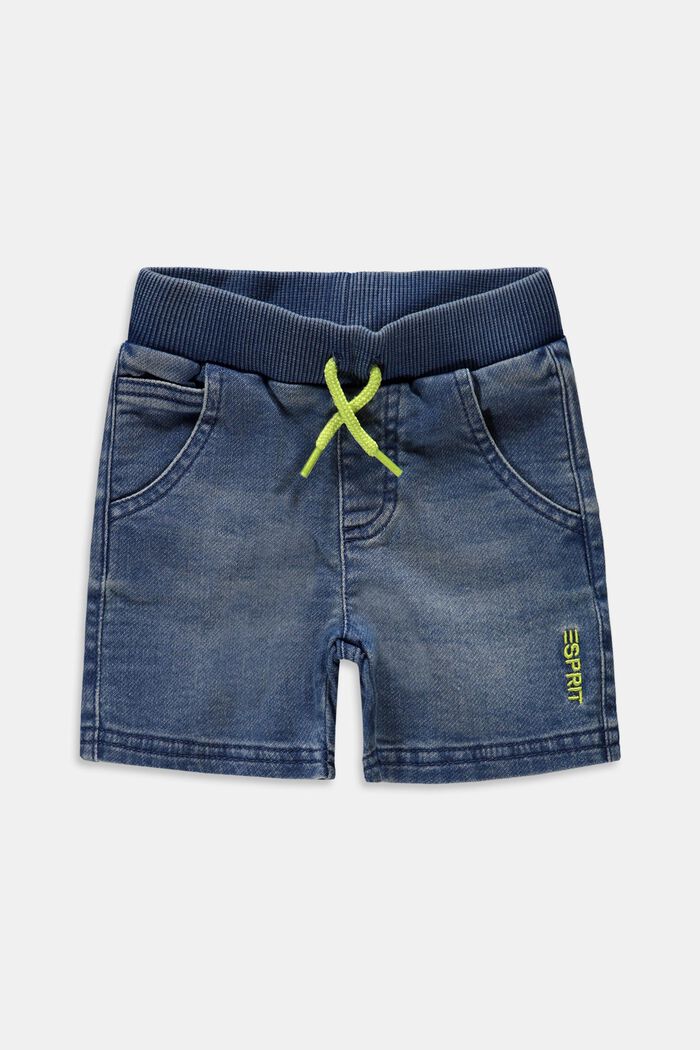 Shorts con cordón en la cintura, BLUE BLEACHED, detail image number 0