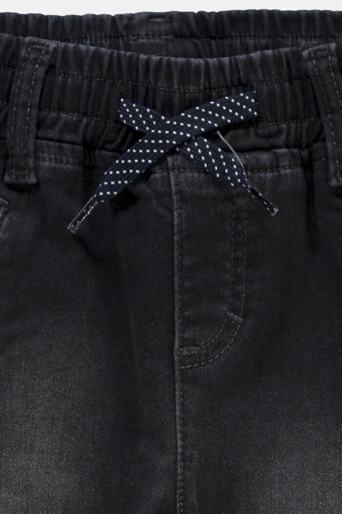 Vaqueros con cintura elástica con cordón, BLACK DARK WASHED, detail image number 2