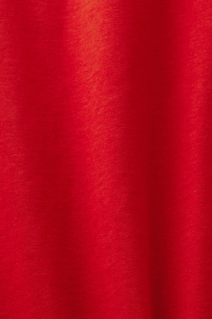 Camiseta de algodón con cuello tunecino, DARK RED, detail image number 6