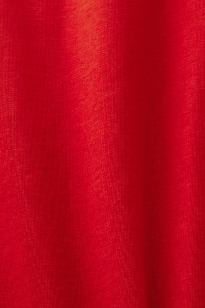 Camiseta de algodón con cuello tunecino, DARK RED, detail image number 6