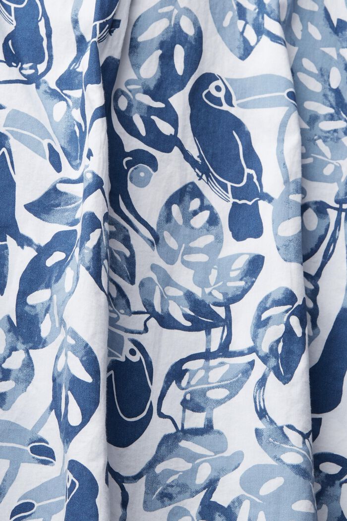 Camisa de manga corta con estampado tropical, 100% algodón, BLUE, detail image number 5
