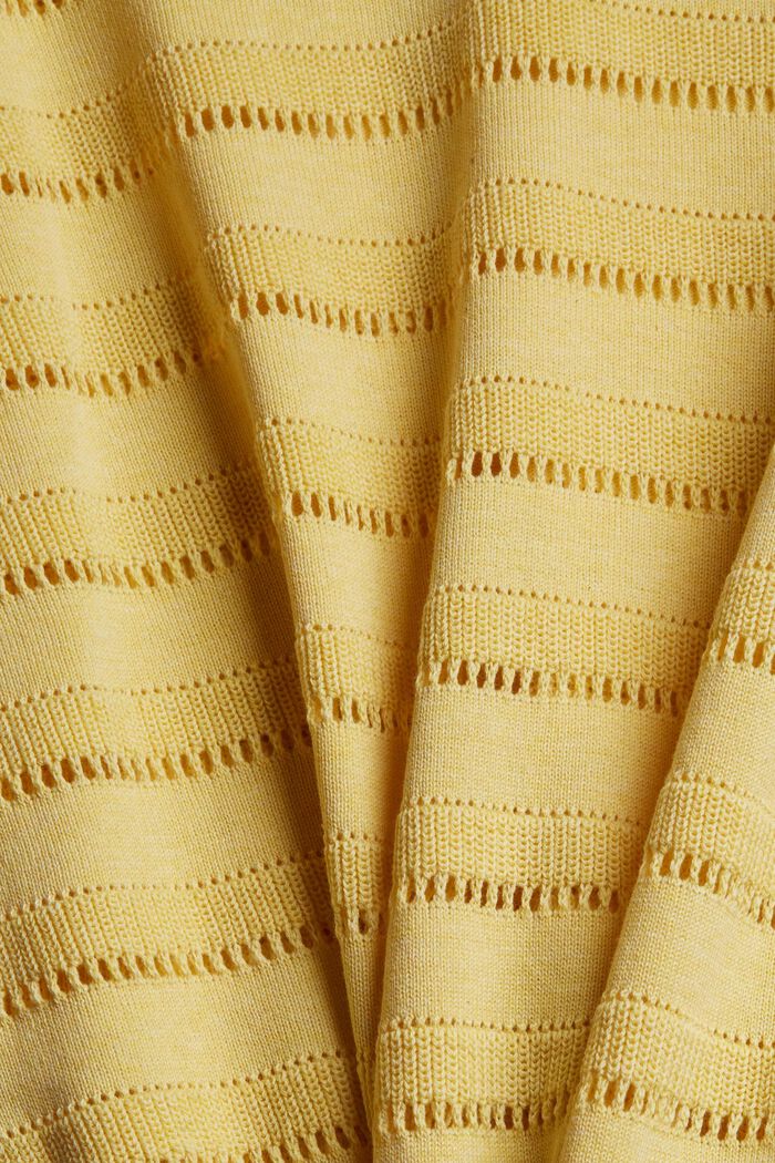 Jersey de algodón ecológico con diseño, PASTEL YELLOW, detail image number 4