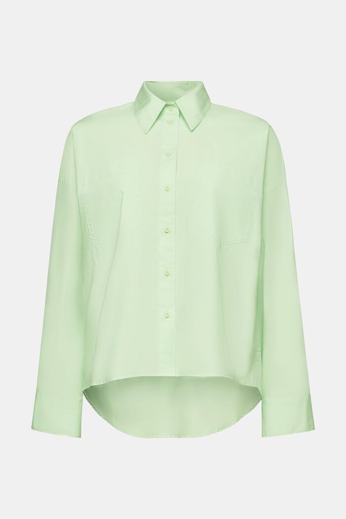 Camiseta de cuello abotonado, popelina de algodón, LIGHT GREEN, detail image number 5