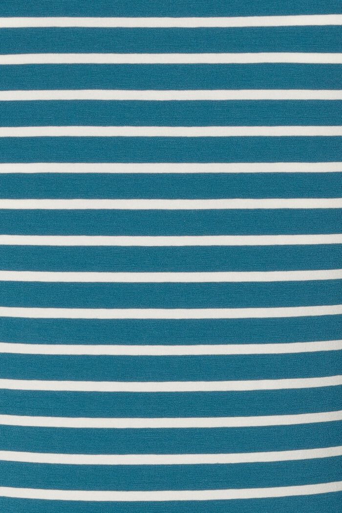 Camiseta de manga larga a rayas con función de lactancia, TEAL BLUE, detail image number 5