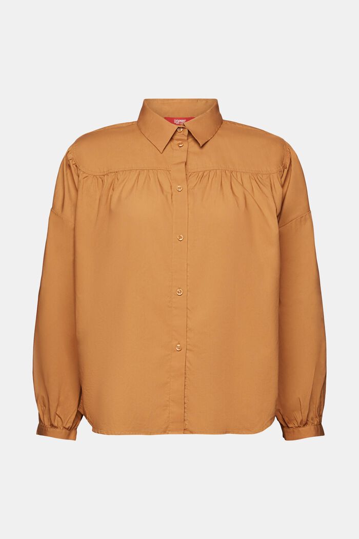Blusa de popelina, 100% algodón, CARAMEL, detail image number 6