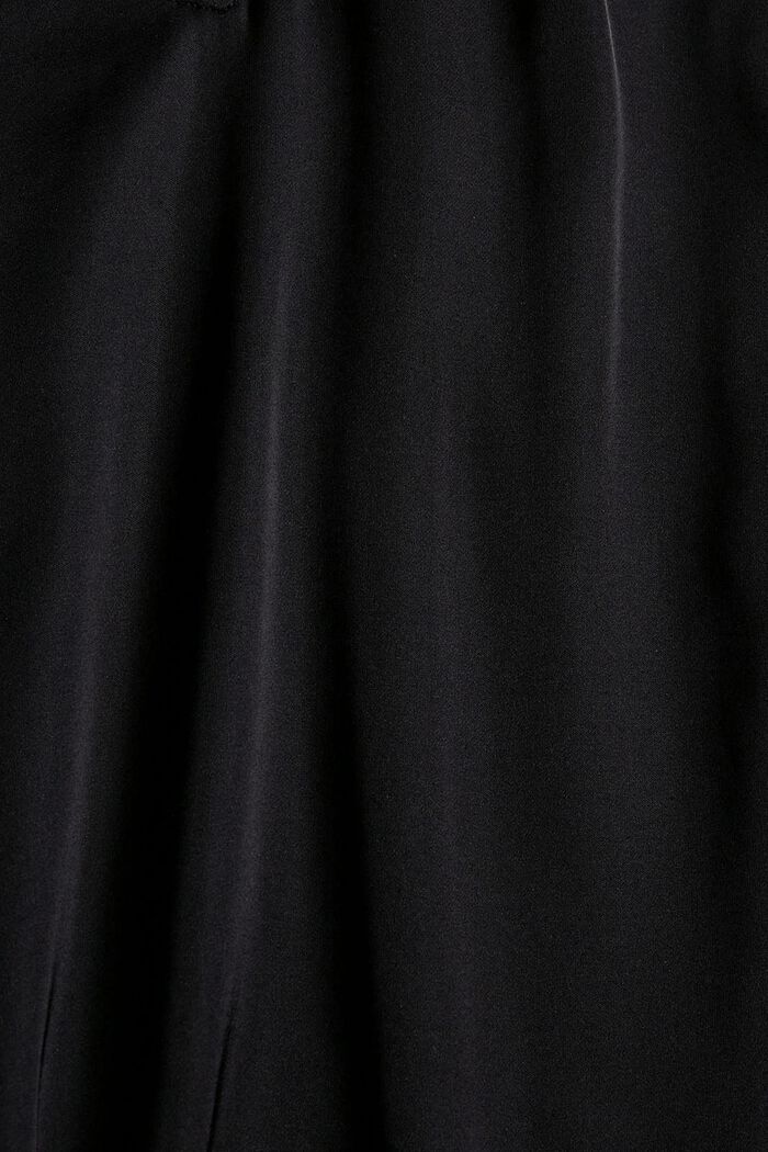 Blusa de satén con mangas abullonadas, BLACK, detail image number 4
