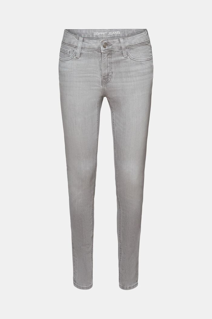 Jeans mid rise skinny fit, GREY LIGHT WASHED, detail image number 7