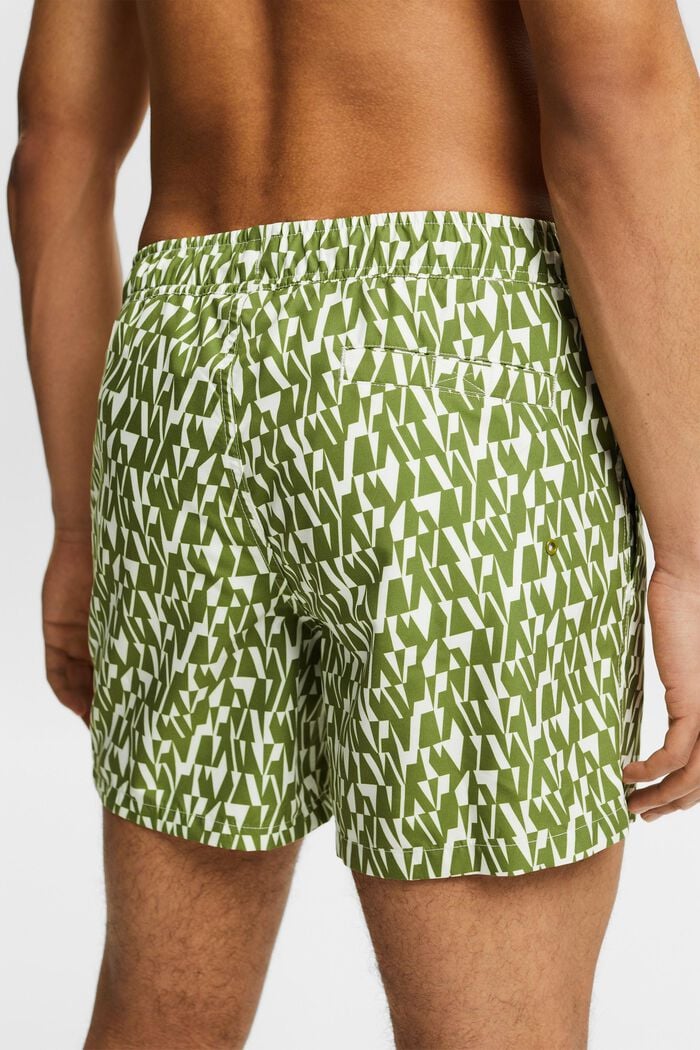 Bañador tipo shorts estampado, LEAF GREEN, detail image number 1