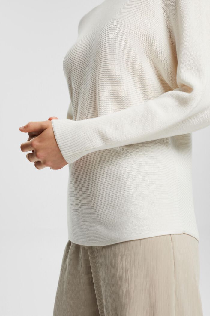 Jersey con cuello barco en algodón ecológico/TENCEL™, OFF WHITE, detail image number 4