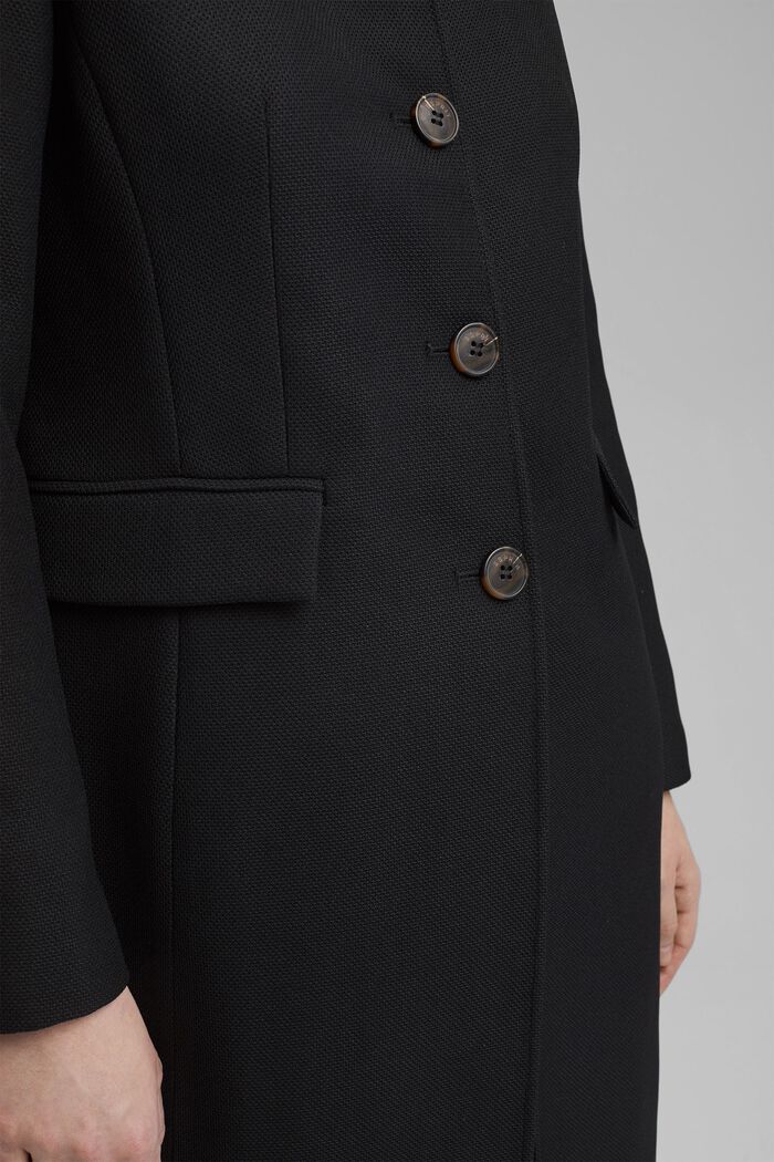 Abrigo tipo blazer con textura de piqué, BLACK, detail image number 2