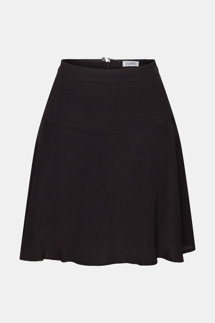 Minifalda de crepé en línea A, BLACK, detail image number 6