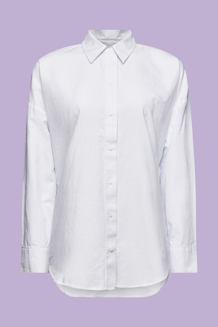 Camisa oversize de algodón a rayas, PASTEL BLUE, detail image number 7
