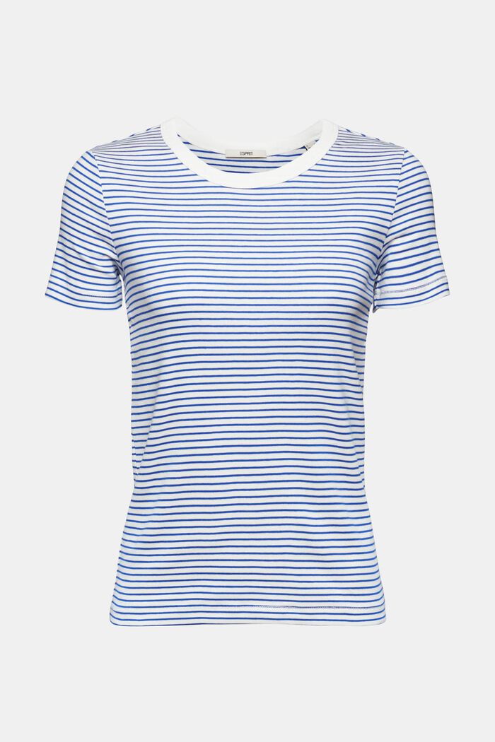 Camiseta a rayas de algodón, BLUE, detail image number 6
