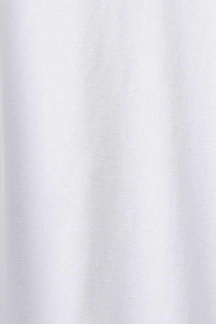 Camiseta en algodón ecológico y cuello enpico, WHITE, detail image number 5