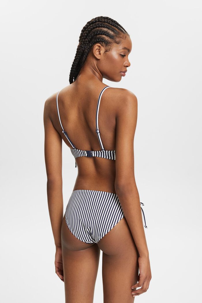 Top de bikini con relleno y diseño de rayas, NAVY, detail image number 3