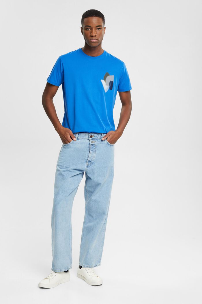 Camiseta con estampado en el pecho, BLUE, detail image number 4