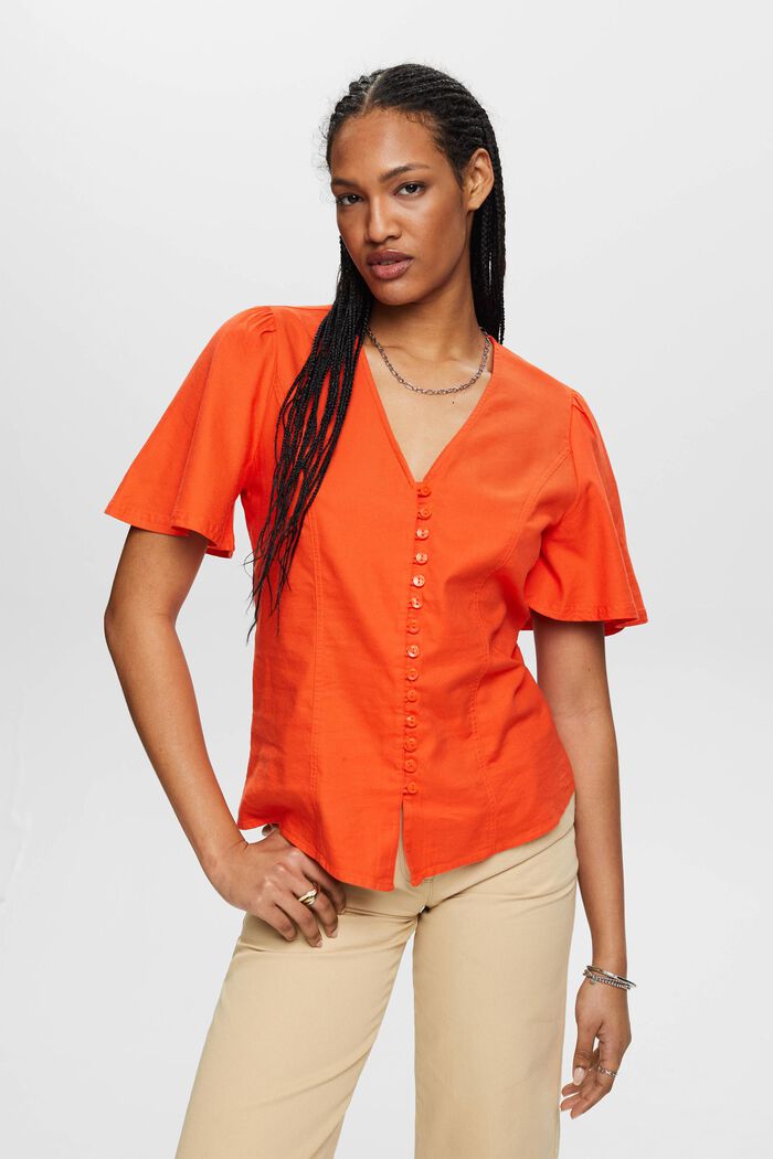 ESPRIT - Blusa ajustada a la con botones en nuestra tienda online