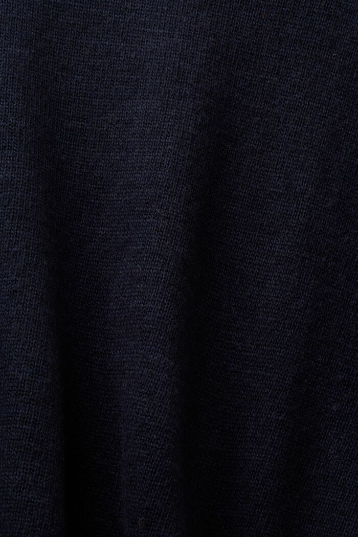 Jersey en mezcla de lana con cuello alto, NAVY, detail image number 5