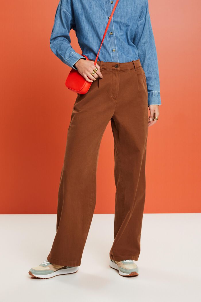 Pantalones chinos de corte ancho y tiro alto, BARK, detail image number 0