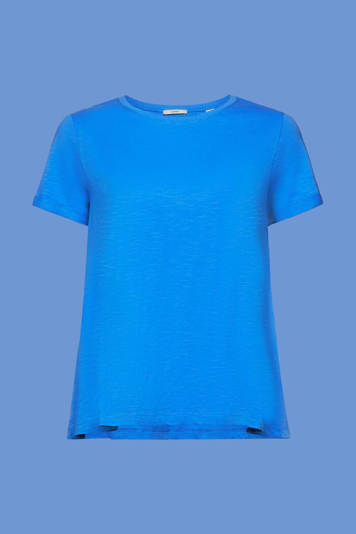 Camiseta básica con cuello redondo, 100 % algodón, BRIGHT BLUE, detail image number 6