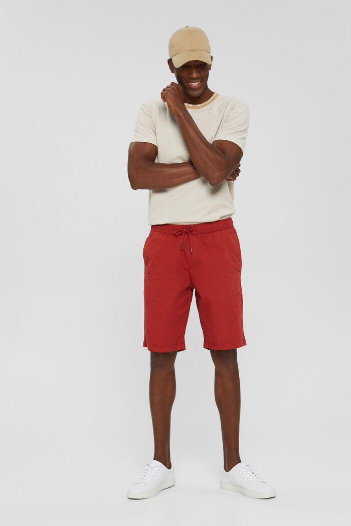 Shorts con cintura elástica, 100% algodón ecológico, RED, detail image number 1