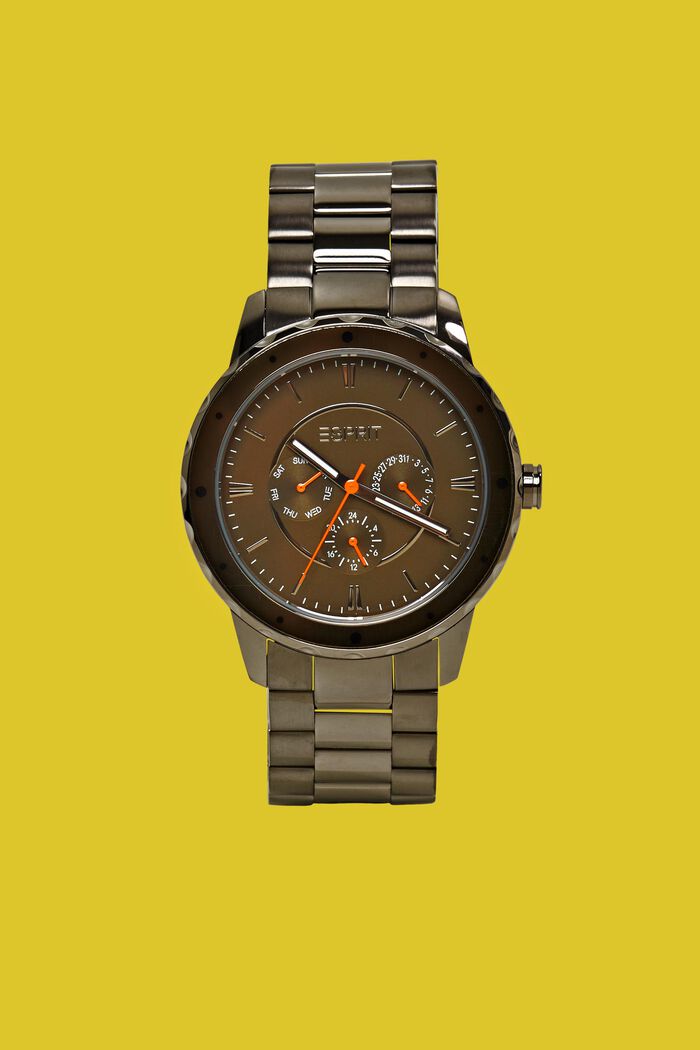 Reloj de acero inoxidable con pulsera de eslabones, GREY, detail image number 0