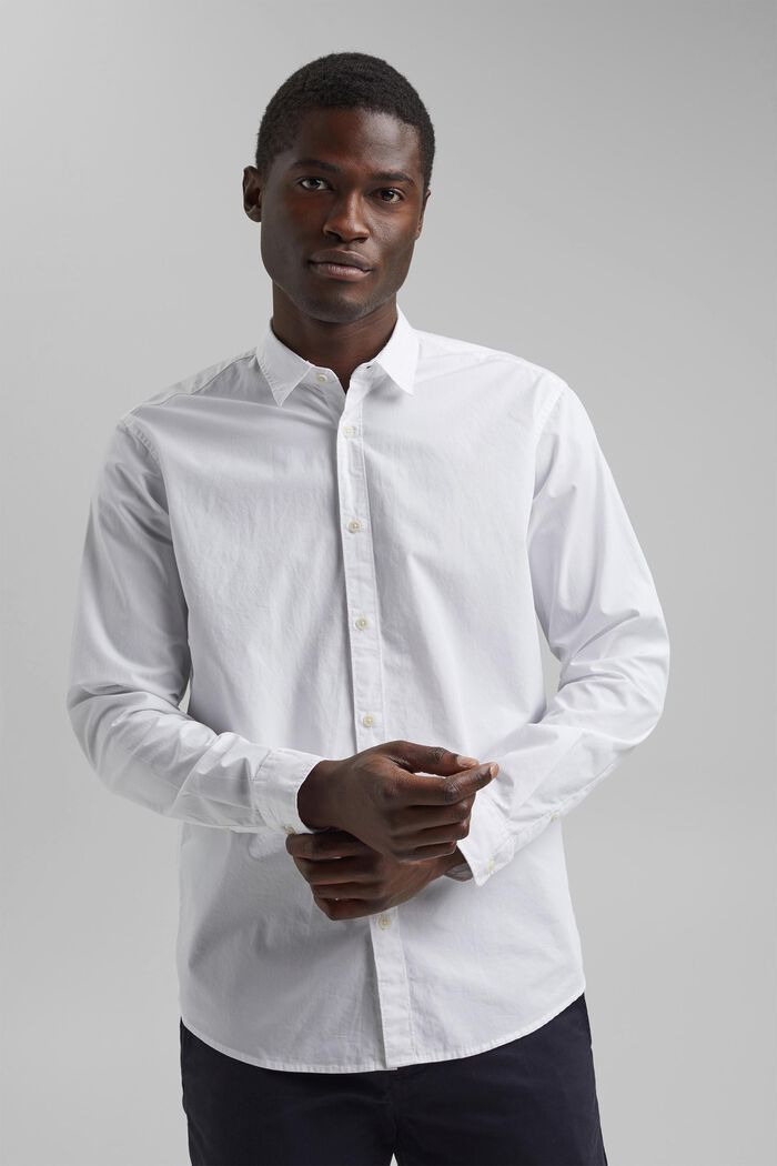 Camisa en 100 % algodón ecológico Pima, WHITE, detail image number 5