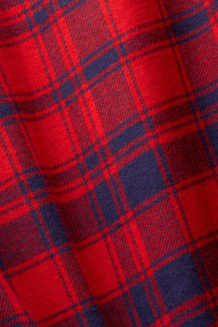 Camisa de franela con diseño unicolor, RED, detail image number 3