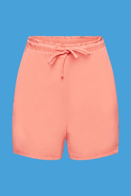Shorts de jersey con cintura elástica, CORAL, overview
